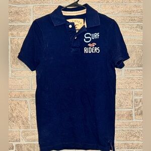 VTG Y2K Hollister "Surf Riders" Polo-navy-men’s Small-Laguna Beach Graphic